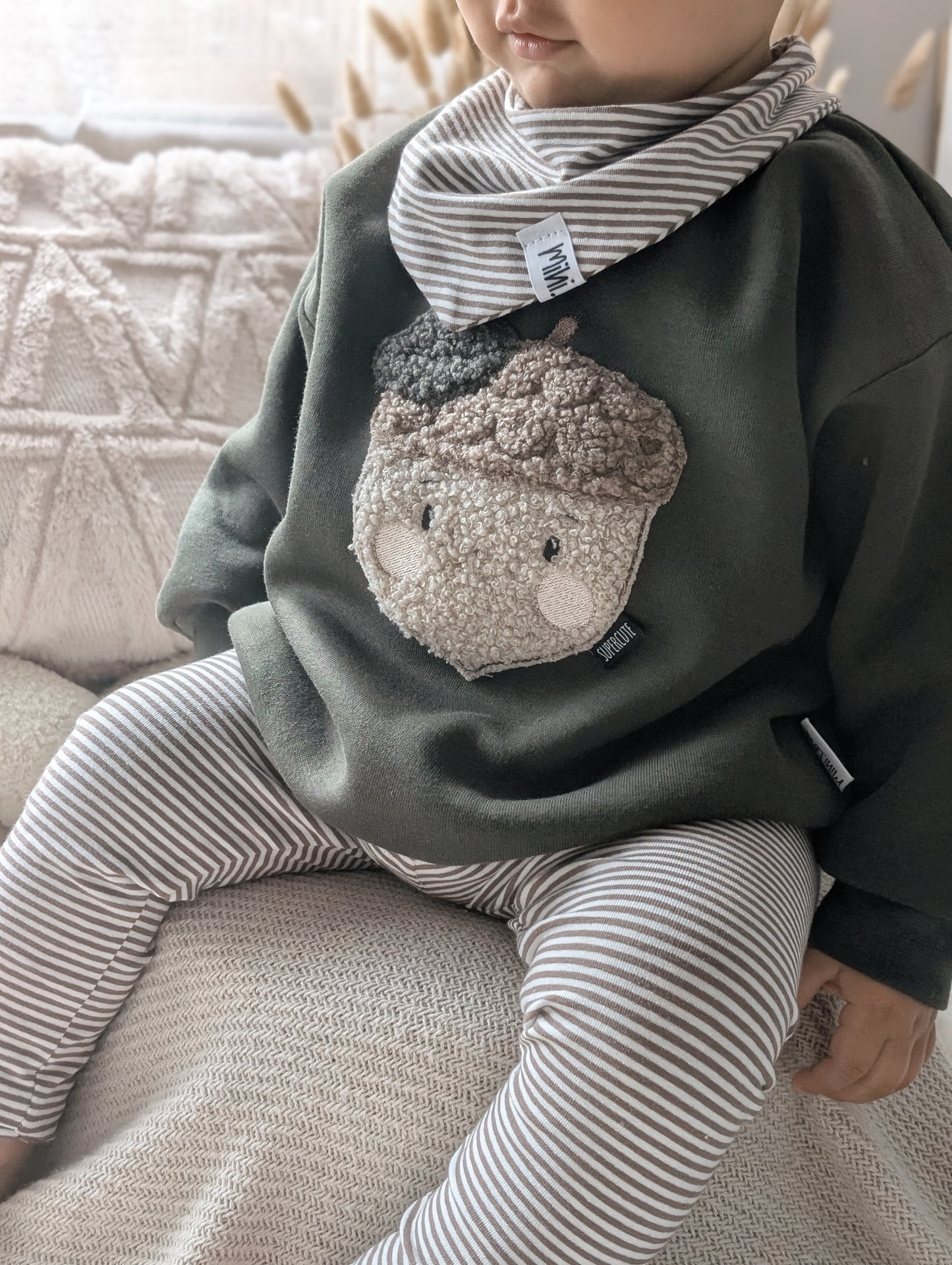 Braun gestreifte Leggings