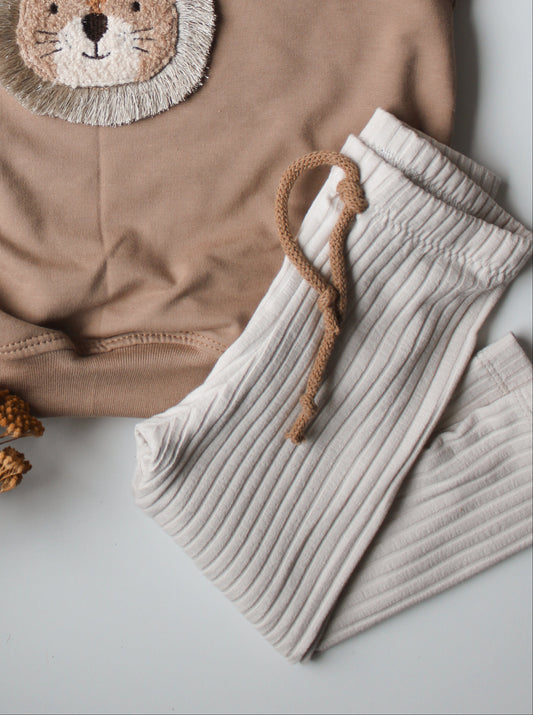 Hellbeige Breitrib Leggings