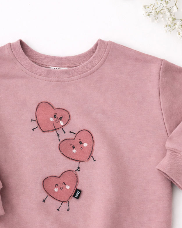 Happy Hearts Oversized Sweater/Shirt- VALENTINES SPECIAL