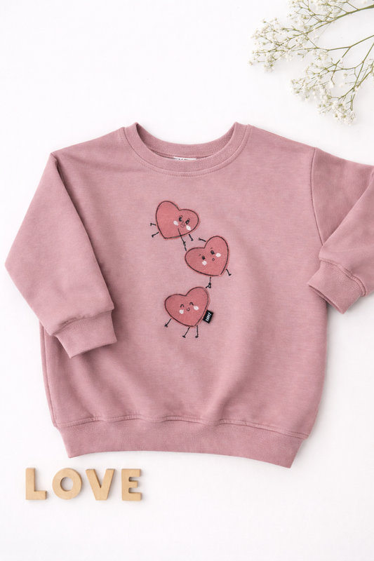 Happy Hearts Oversized Sweater/Shirt- VALENTINES SPECIAL