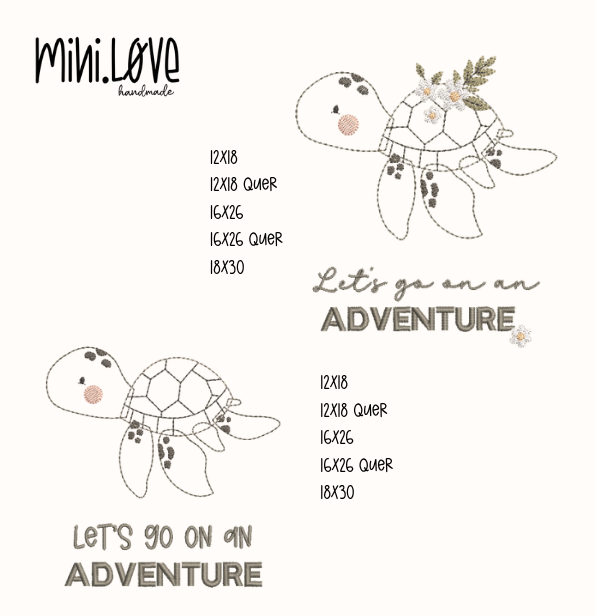 Stickdatei (Flower-)Turtle 2 in 1