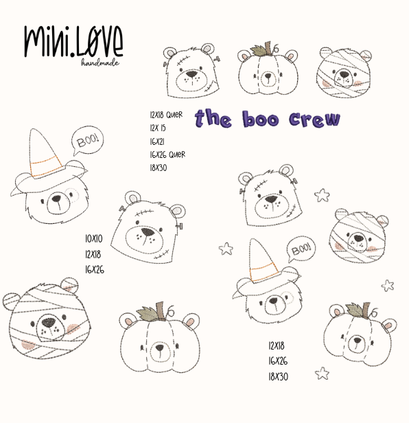 Stickdatei Boo Crew MegaPack