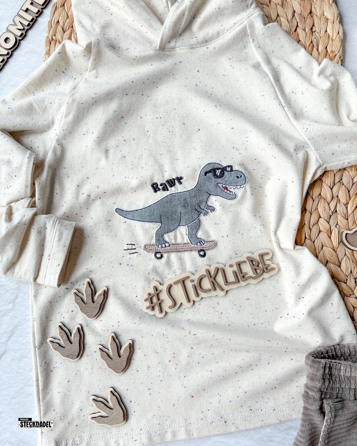 Stickdatei Skate T-Rex